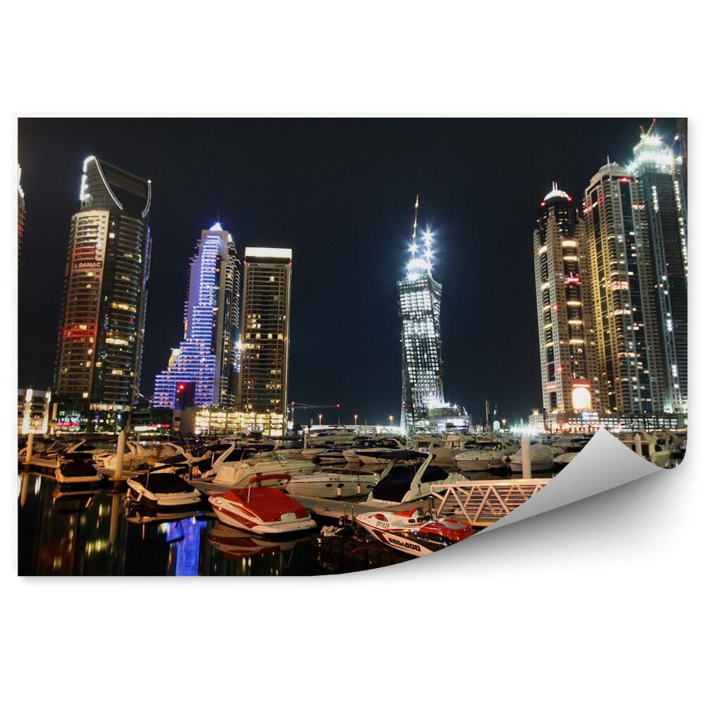 Papier peint Dubaï ville bateaux port baie
