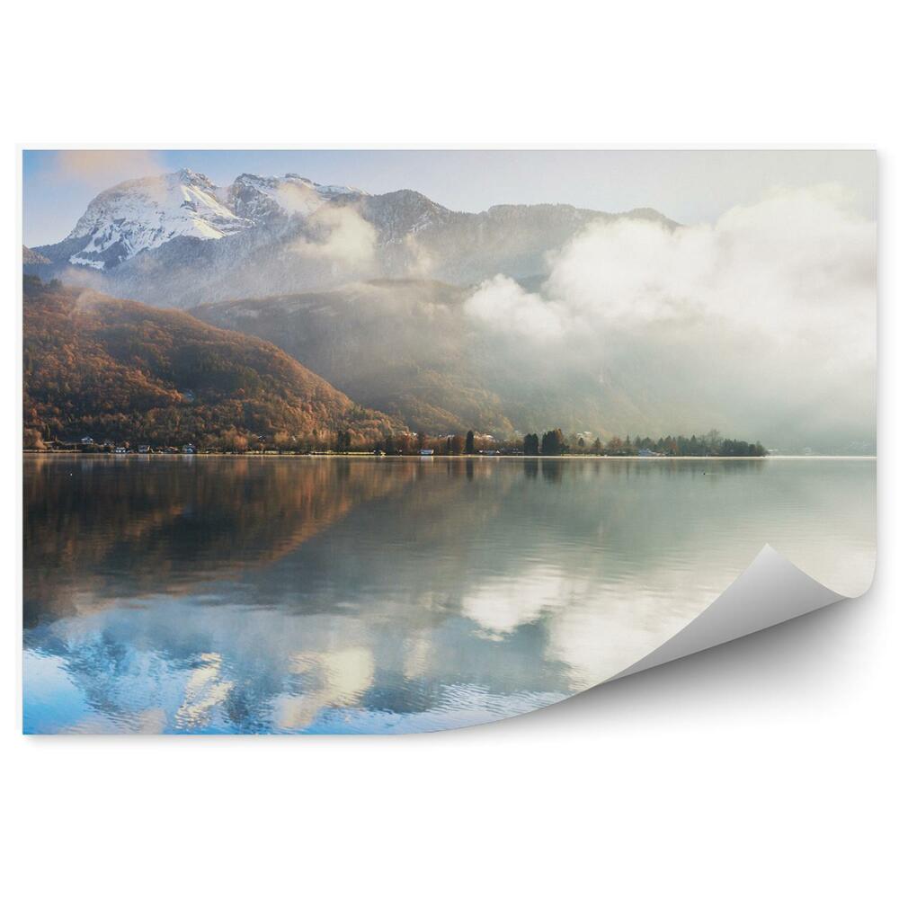 Papier peint Lac d'Annecy dans les Alpes françaises Lever de soleil.