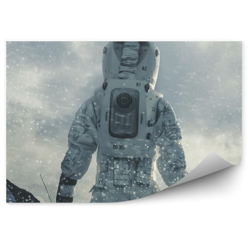 Papier peint Astronaute Station Spatiale Nuages Ciel Neige