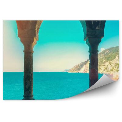 Papier peint Fenêtre cintrée vue de la côte