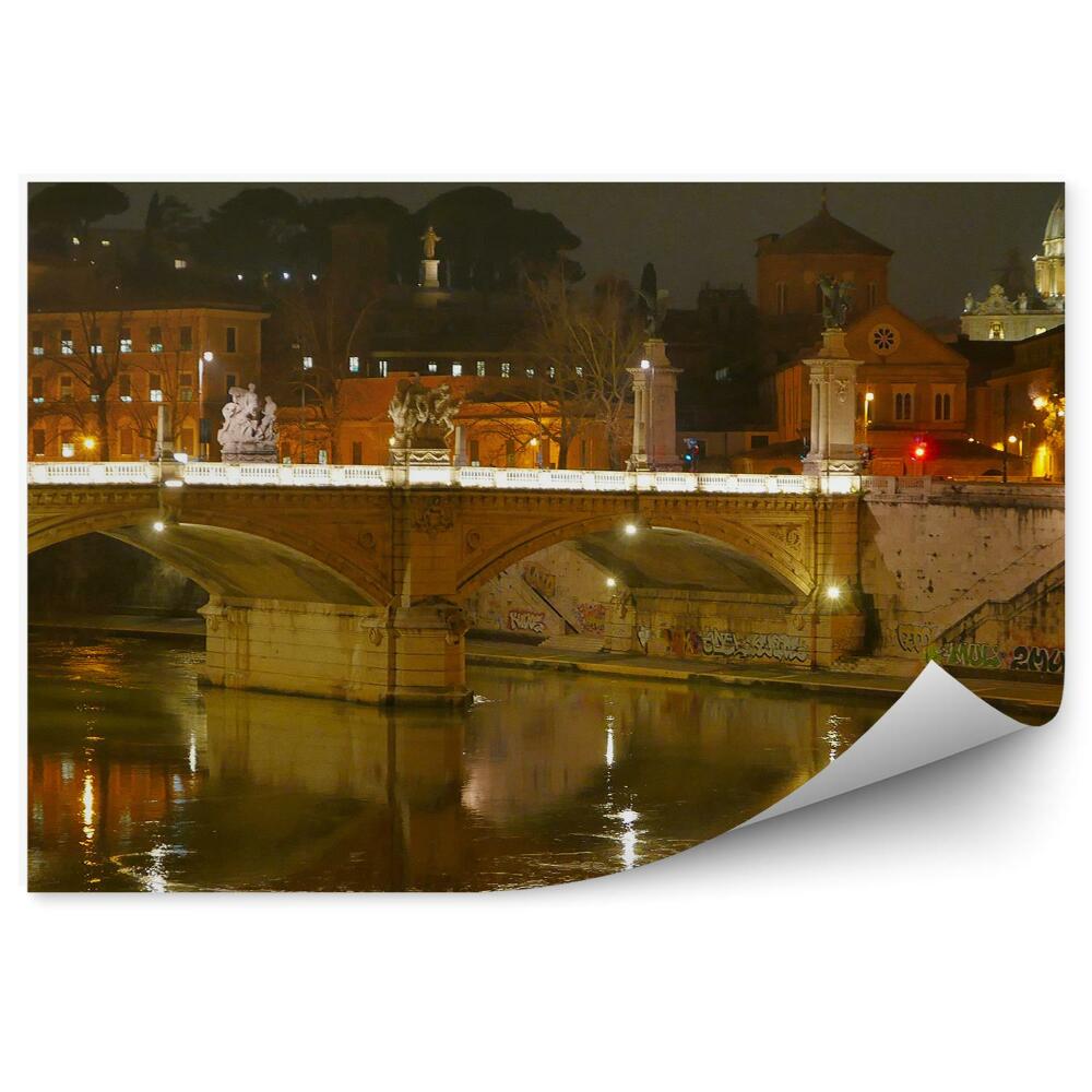 Papier peint Vue de la ville Italie Coucher de soleil Rome