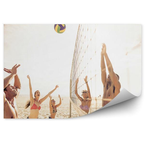 Papier peint Match de beach-volley entre amis