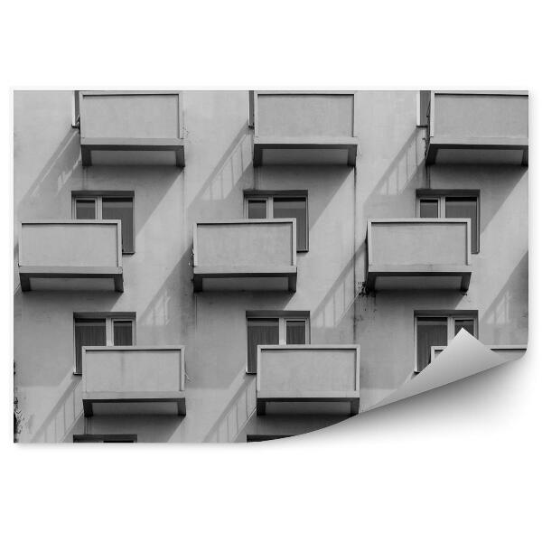 Papier peint Immeuble avec balcons identiques