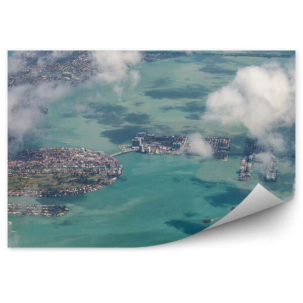 Papier peint Vue D'oiseau Îles Miami Nuages