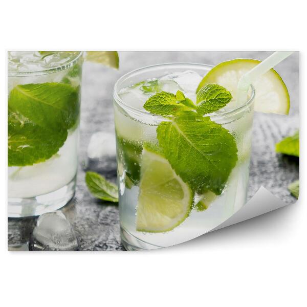 Tapisserie murale Boissons alcool mojito glace menthe citron vert boisson