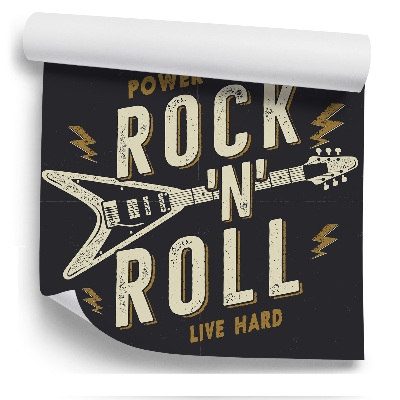 Papier peint Rock Légende Texte Rétro Guitare