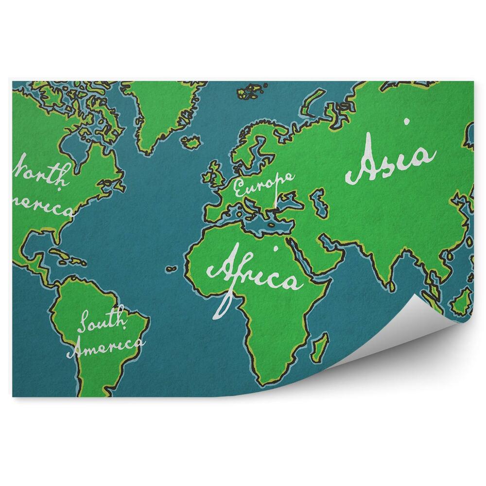 Papier peint Carte du monde dessinée à la main