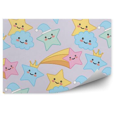 Papier peint panoramique Étoiles et nuages colorés