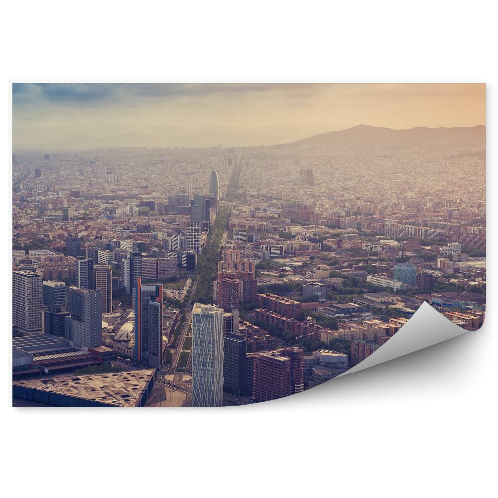 Papier peint Gratte-ciel Barcelone Vue d'oiseau