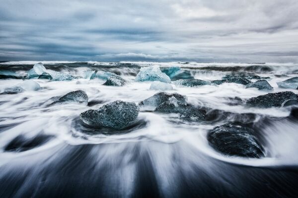 Tapisserie panoramique La laguna di jokulsarlon Islande