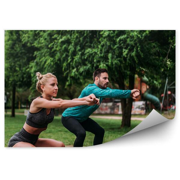 Papier peint Fitness arbre sport stretching