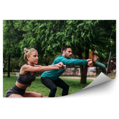 Papier peint Fitness arbre sport stretching