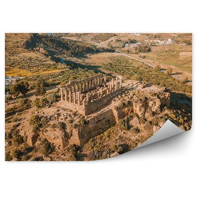 Papier peint Ruines de l'Acropole Désert Arbres Montagnes Sicile