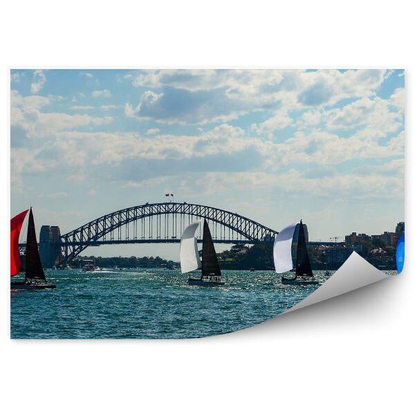 Papier peint Voilier coloré pont de Sydney