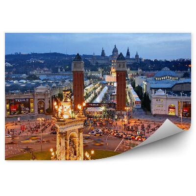 Papier peint Bâtiments Transport Nuit Barcelone