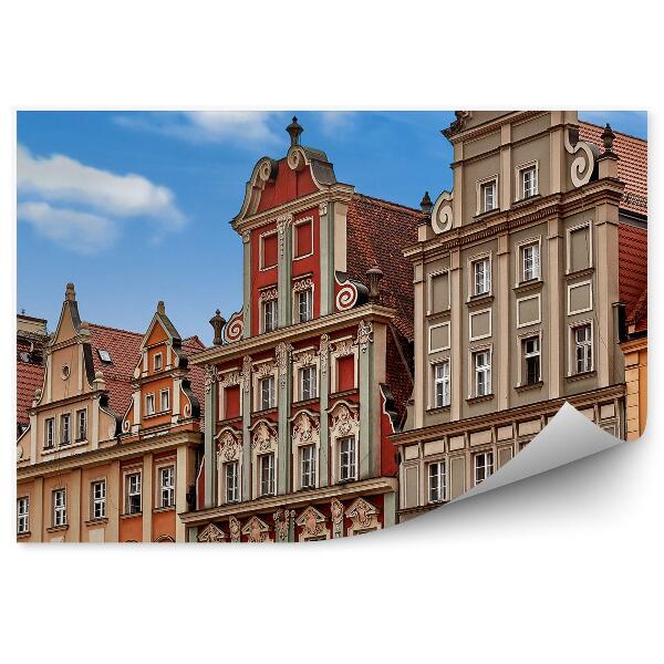 Papier peint Ancienne place du marché central Wroclaw Bâtiments Ciel Nuages