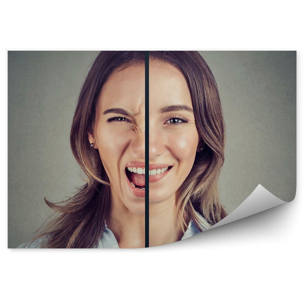 Papier peint Femme émotion deux visages humeur