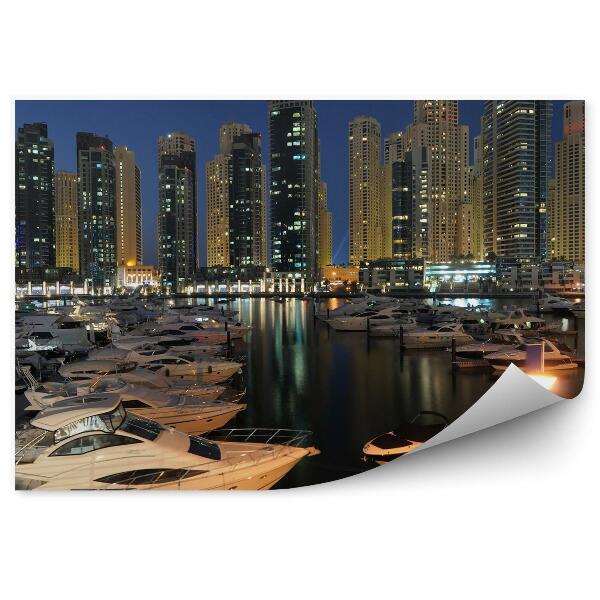 Papier peint Dubaï ville baie bateaux port