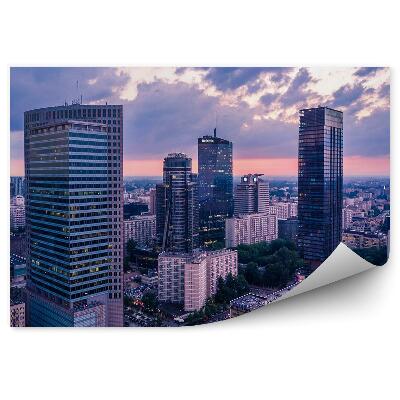 Papier peint Route des gratte-ciel Ciel Nuages Varsovie Nuit