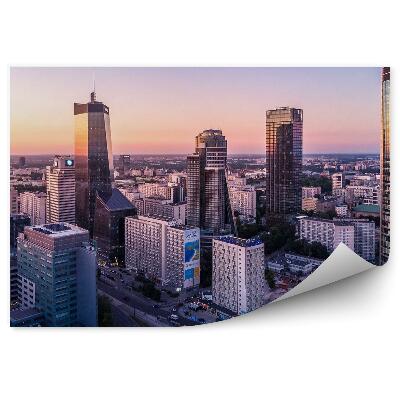 Papier peint Route des gratte-ciel Ciel Nuages Varsovie Nuit