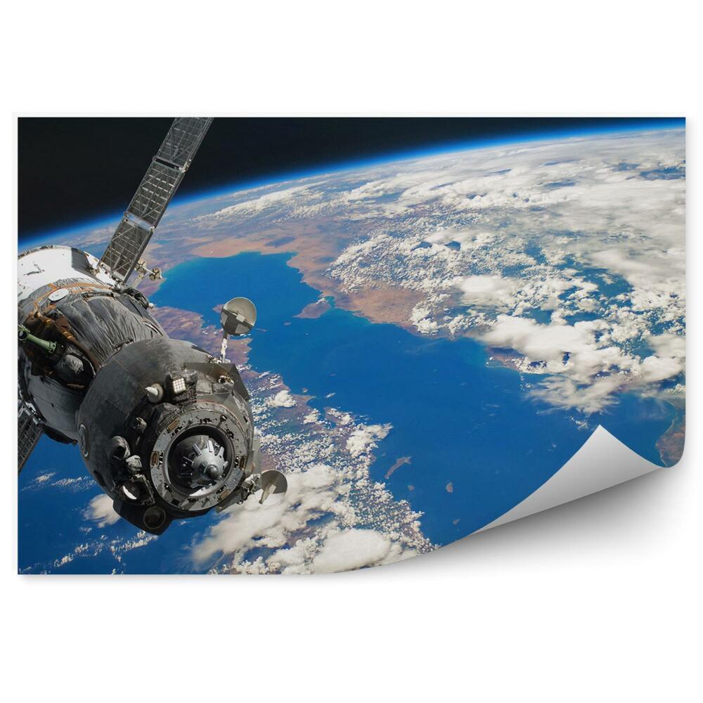 Papier peint Vaisseau Spatial Astronaute Orbite Océan Continents