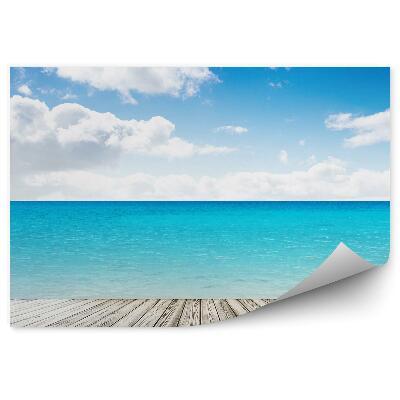 Papier peint Jetée Océan Mer Ciel Nuages