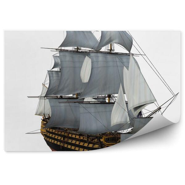 Papier peint Maquette de bateau antique fond blanc