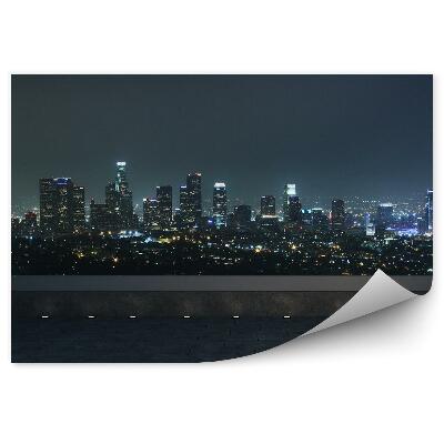 Papier peint Gratte-Ciel Trottoir Lumière De Nuit