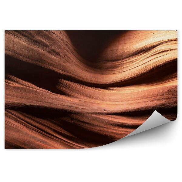 Papier peint Mur brun canyon vagues ombre légère