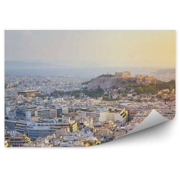 Papier peint Vue d'oiseau Ruines Antiquité Panorama Ville d'Athènes Grèce