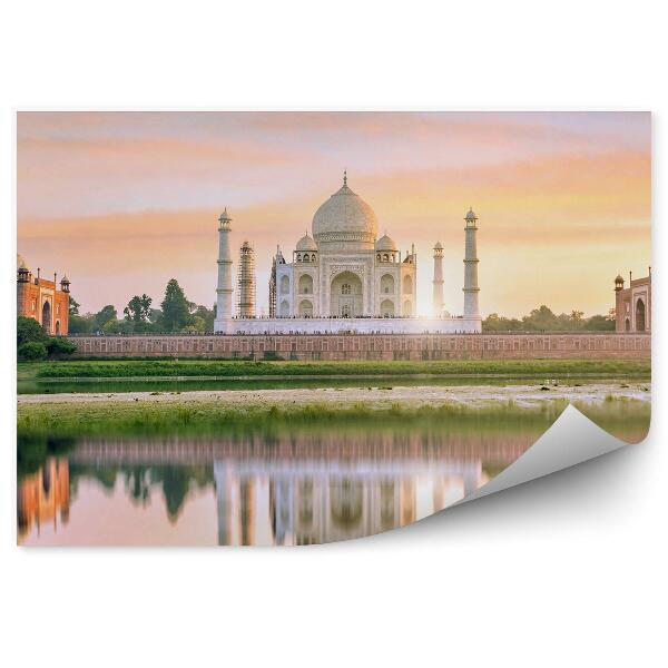 Papier peint Taj mahal architecture reflet dans l'eau