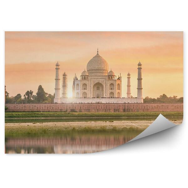 Papier peint Coucher de soleil sur le Taj Mahal en Inde