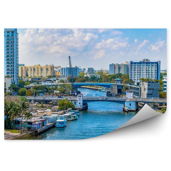 Papier peint Florida miami bird's eye view river