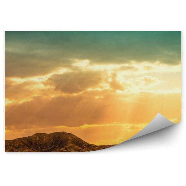 Papier peint Montagnes Nature Coucher De Soleil Nuages