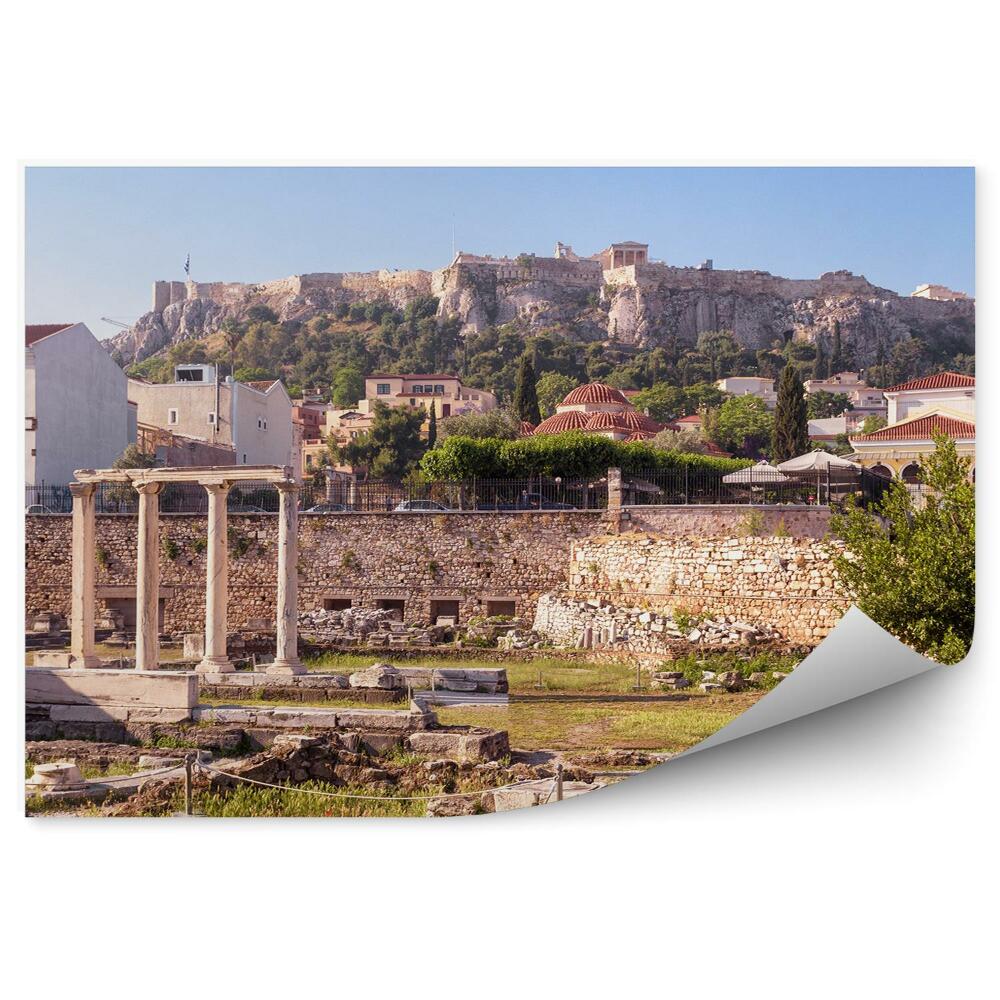 Papier peint Bibliothèque nationale Ruines Arbres Vue à vol d'oiseau Athènes Grèce