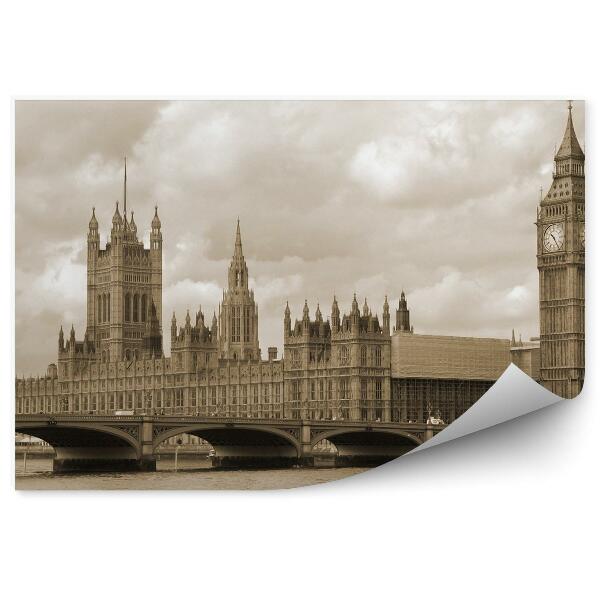 Papier peint Westminster london big ben sepia