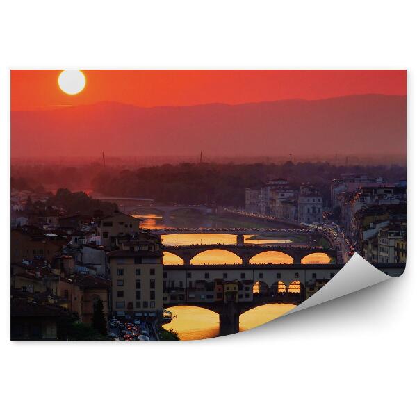 Papier peint Vue d'oiseau Coucher de soleil Florence