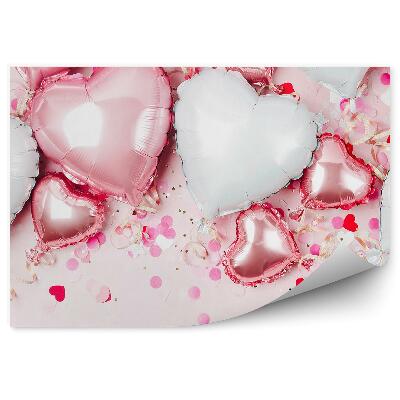 Tapisserie murale Ballons coeur confettis