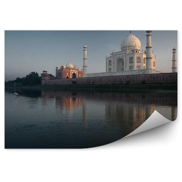 Papier peint Taj mahal architecture eau oiseaux