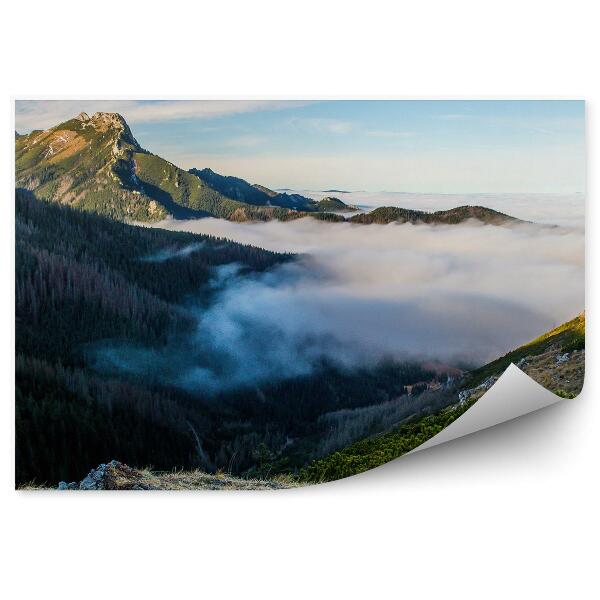 Papier peint Vue Giewont Mountains Snow Winter Tatra Sky Clouds