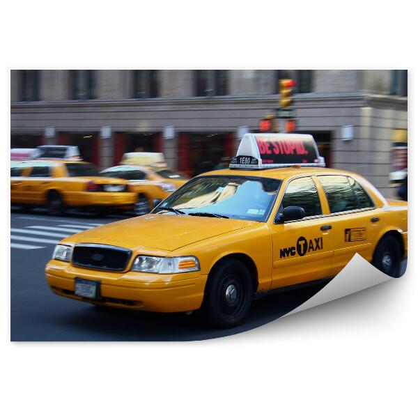 Papier peint Taxi jaune en mouvement à New York