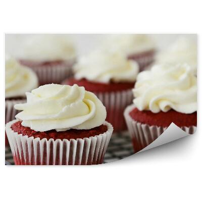 Tapisserie murale Cupcakes au chocolat crème fouettée pâtisserie sucrée