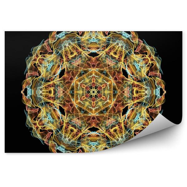 Papier peint Mandala flammes colorées