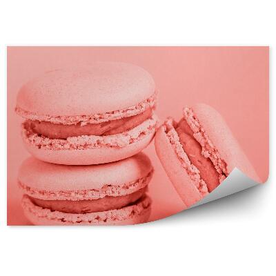 Papier peint panoramique Biscuits macarons dessert bonbons couleur unie
