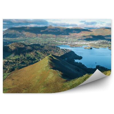 Papier peint Vue panoramique de lacs et de collines