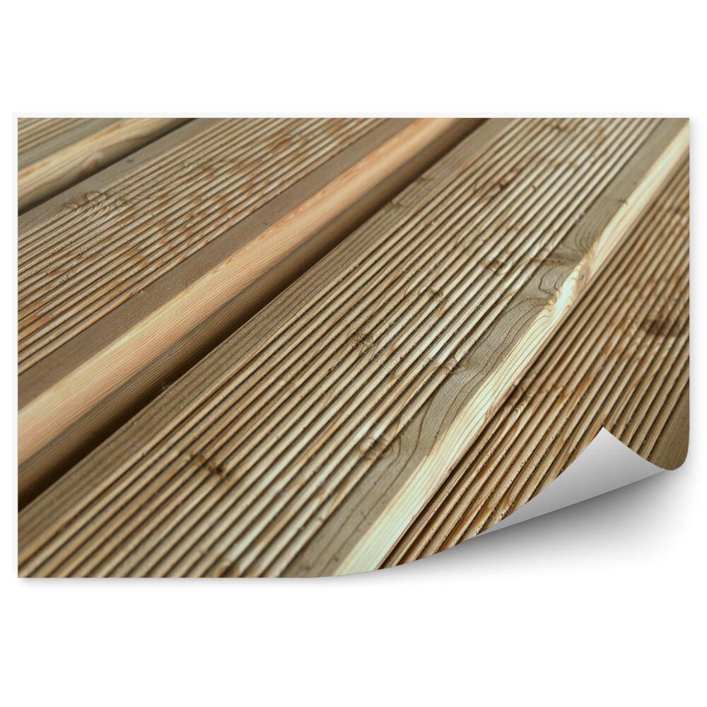 Papier peint Planches de terrasse en mélèze en perspective