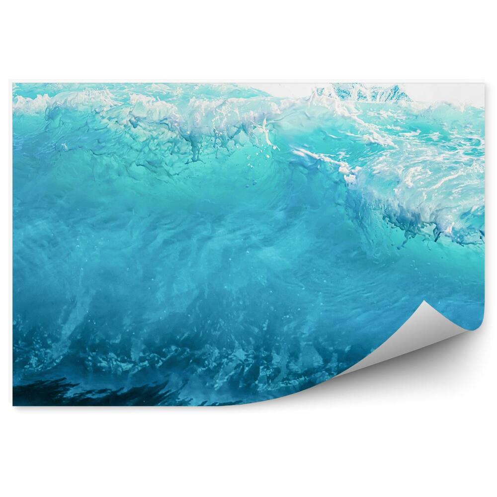 Papier peint Gros plan sur une grande vague bleue
