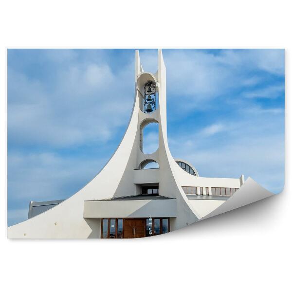 Papier peint Église sur une colline Islande