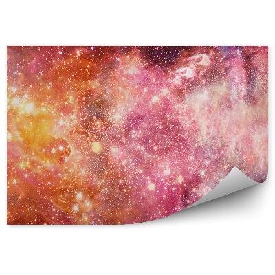 Papier peint Galaxie Rouge Orange Étoiles Ciel