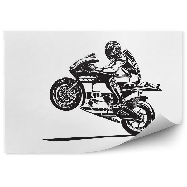 Papier peint Moto en noir et blanc